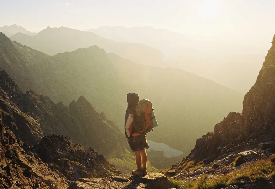 Hiker on a mountain trail